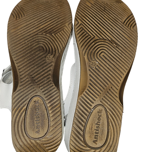 Flexu8 Sandals, Size 8.5, 2 inch Heel, White, Leather, - Picture 5 of 5